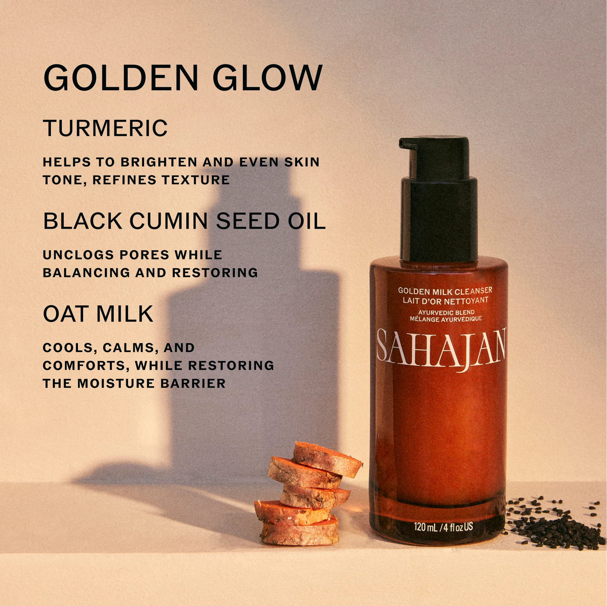 Golden Milk Cleanser with Turmeric , Vitamin C + Black Cumin Seed Oil - Image 2