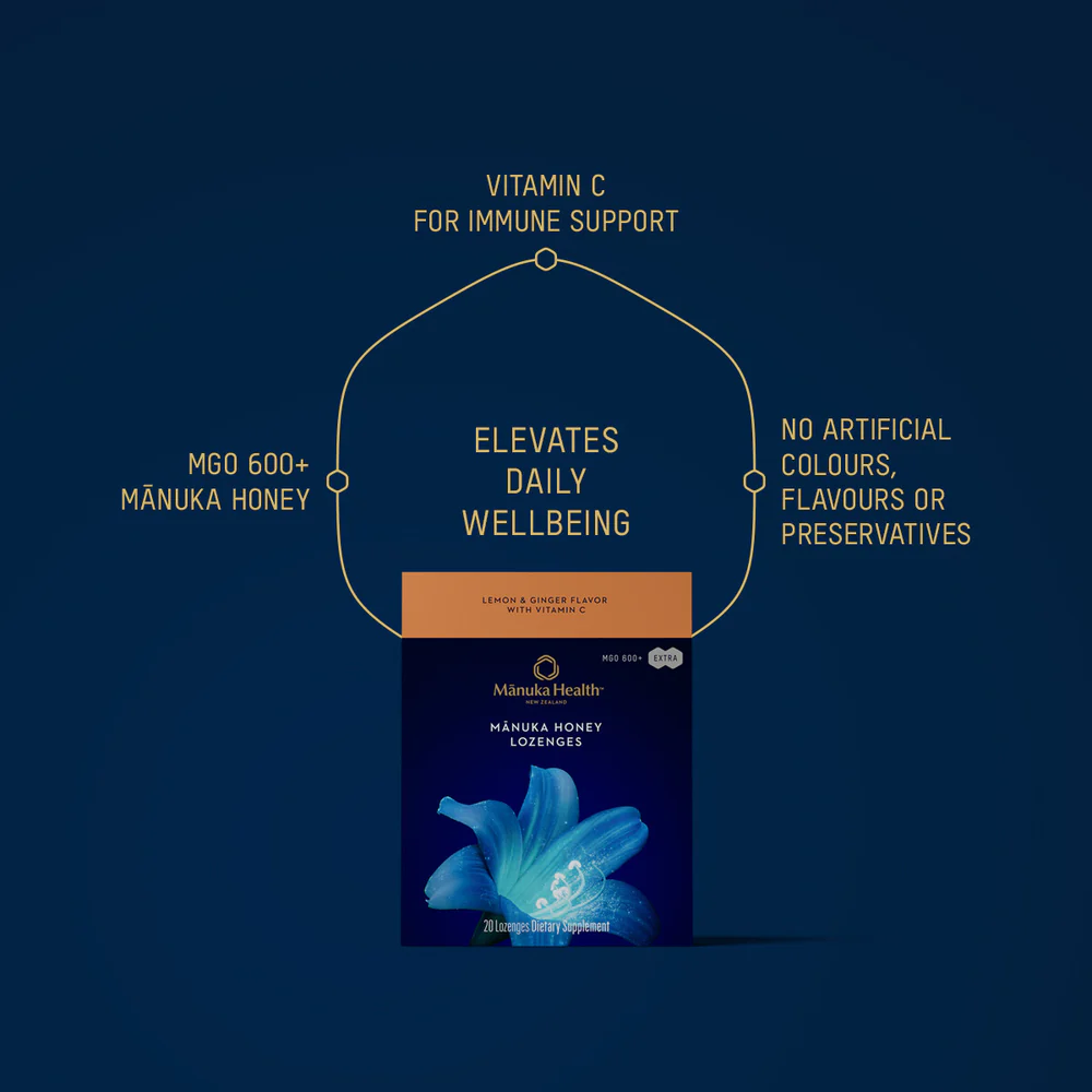 Mānuka Honey Lozenges, Lemon & Ginger With Vitamin C - Image 3
