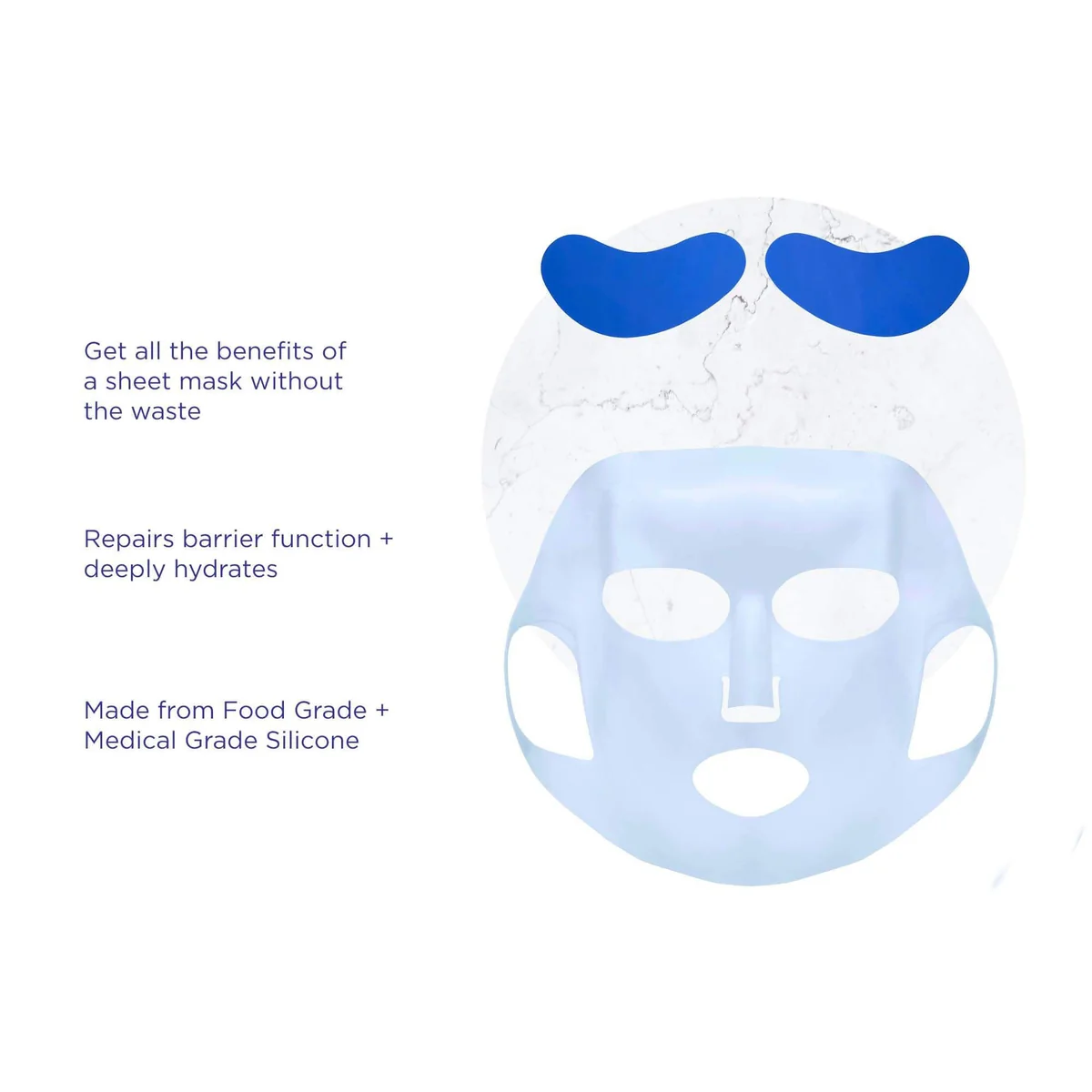 Reusable Silicone Sheet Mask Set For Eyes and Face - Image 3
