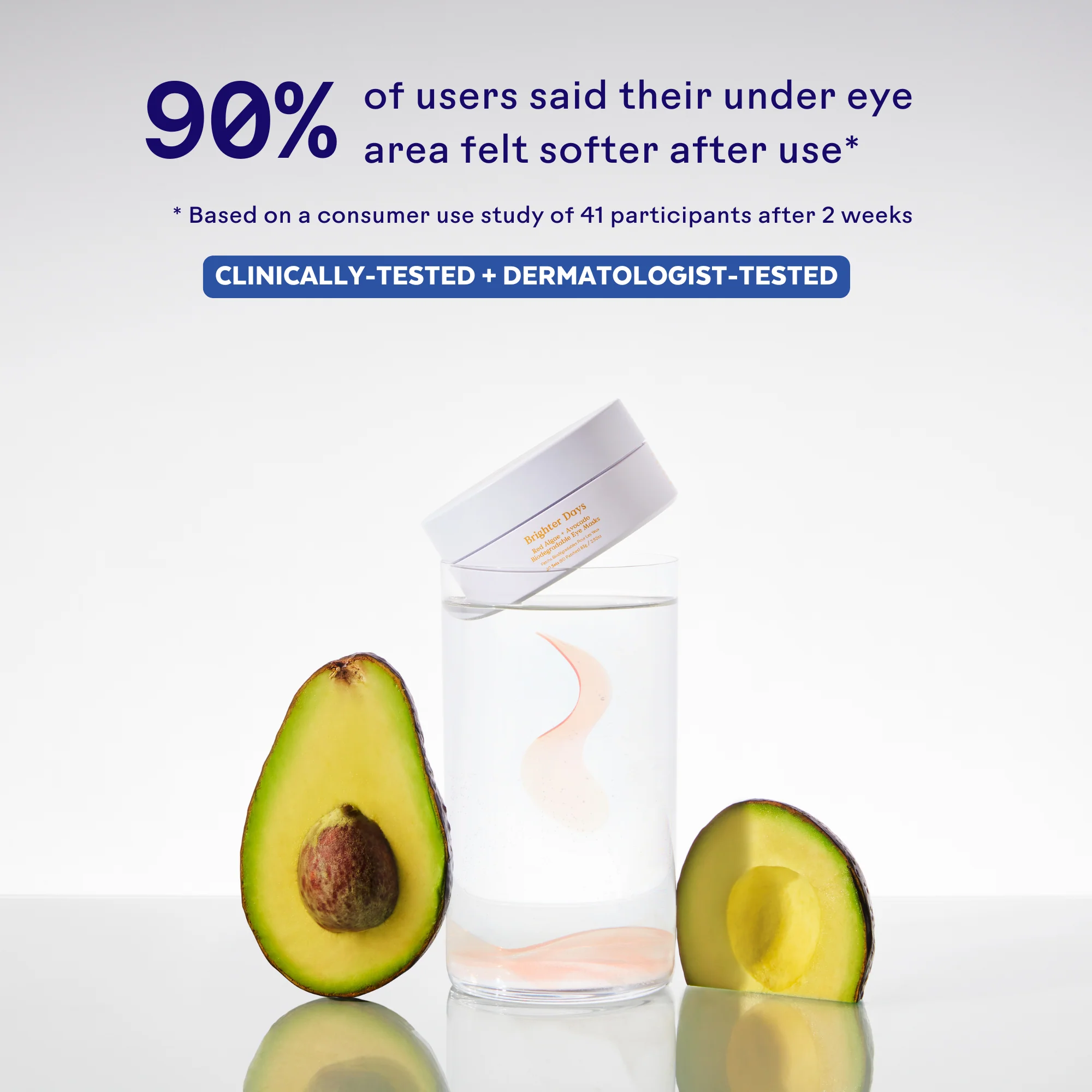 Brighter Days Red Algae + Avocado Biodegradable Eye Mask - Image 3