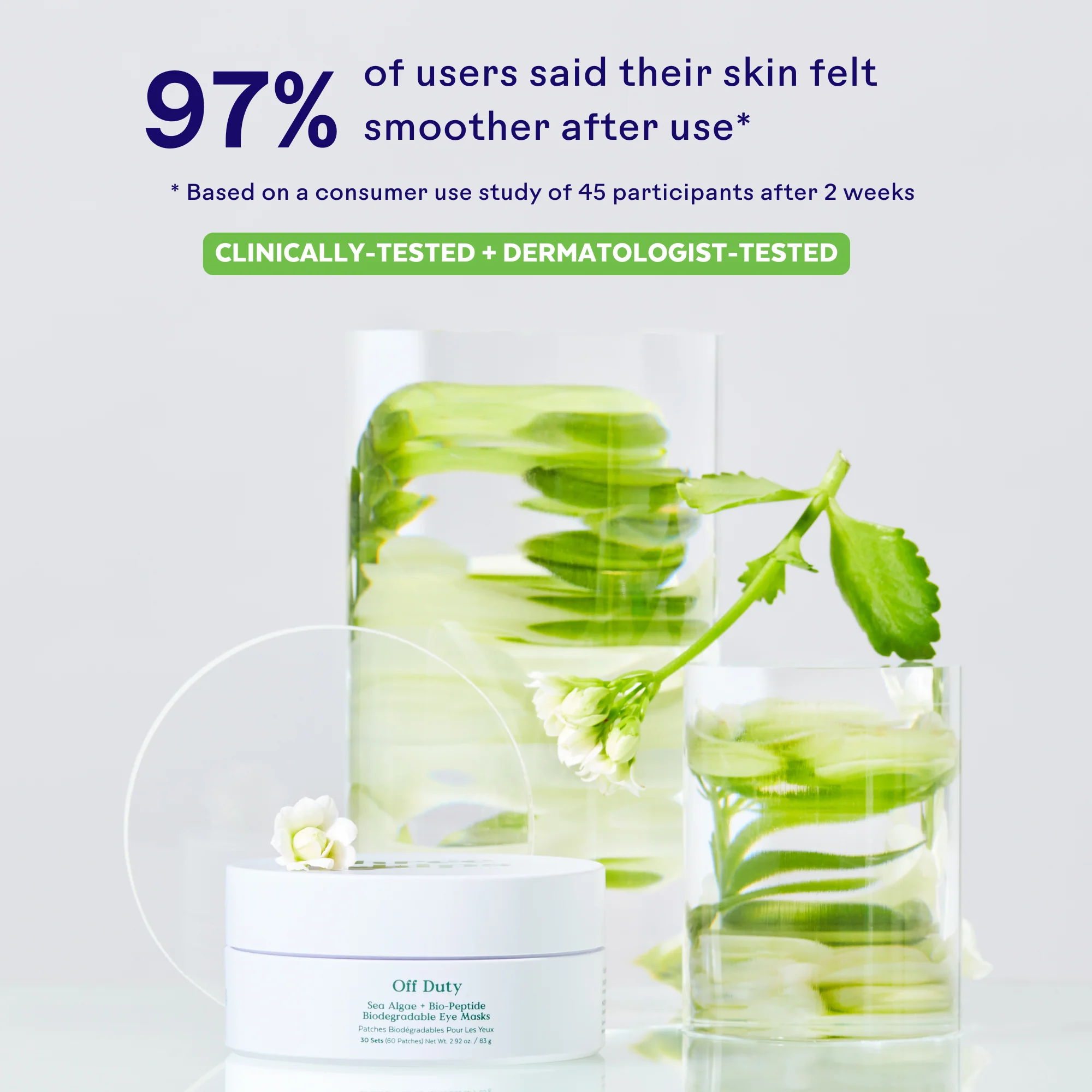 OffDuty™ Sea Algae + Bio-Peptide Smoothing Biodegradable Eye Mask - Single - Image 3