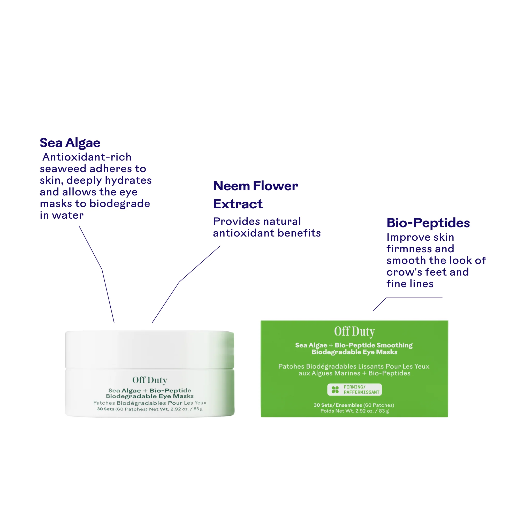 OffDuty™ Sea Algae + Bio-Peptide Smoothing Biodegradable Eye Masks - Image 6